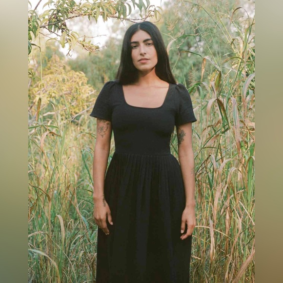 Christy Dawn Dresses & Skirts - Christy Dawn Scarlet Dress Small black crepe deadstock short sleeve maxi